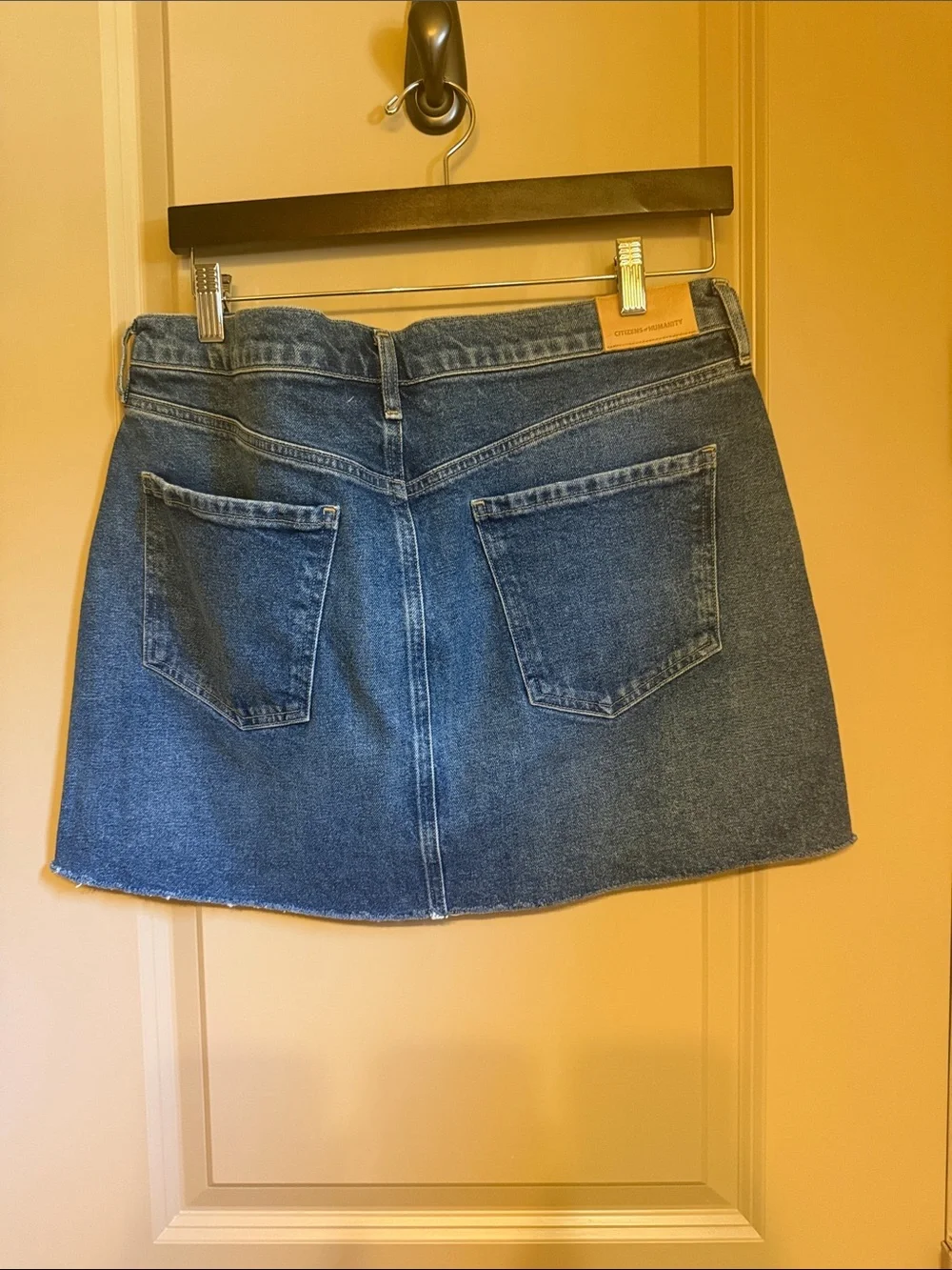 Citizens Of Humanity Distressed Indigo Denim Mini Skirt